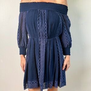 Alice + Olivia Off the Shoulder Lace Detail Dress